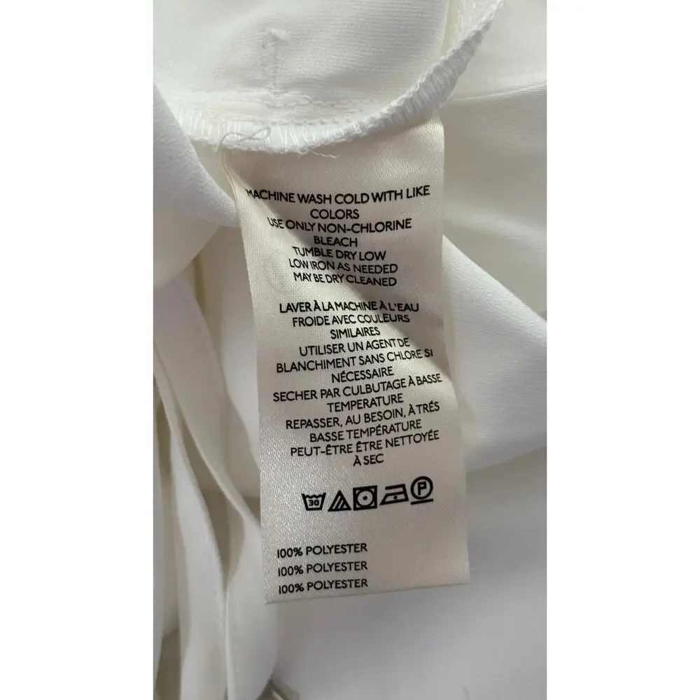 Maeve Anthropologie Pull On Silky Parachute Pants Womens Size Large White New